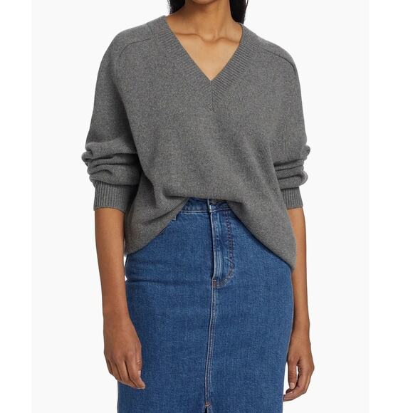 Theory Karenia Felted Wool Cashmere Sweater Gray Small - Picture 3 of 9